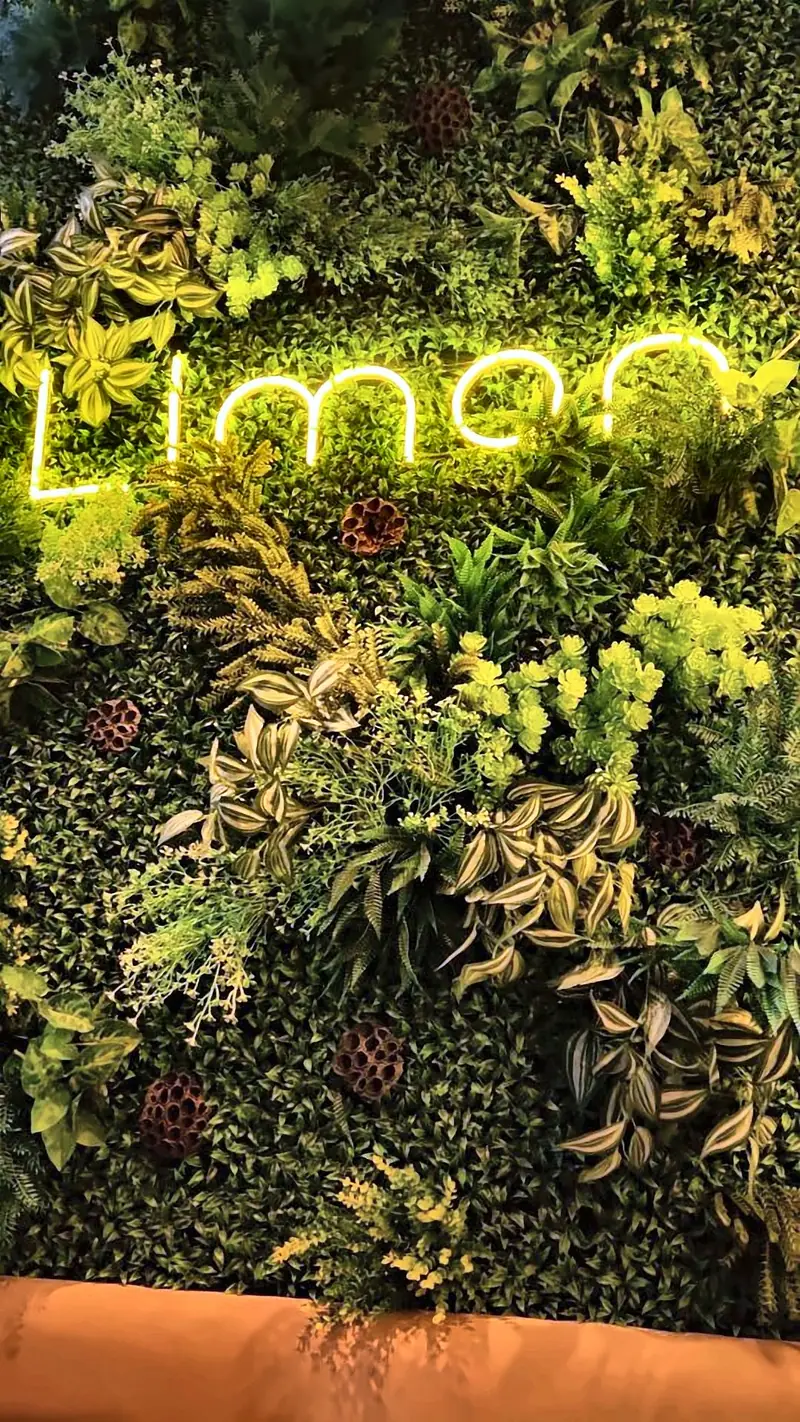 Limon-Schriftzug in der Mooswand